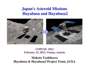 Japan's Asteroid Missions Hayabusa and Hayabusa2
