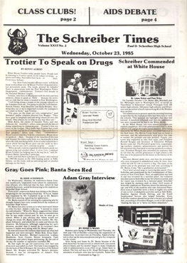 CLASS CLUBS! AIDS DEBATE Page 2 Page 4 the Schreiber Times Volume XXVI No