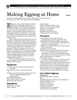 Making Eggnog at Home IP-39 E