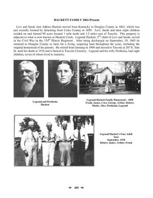 495 HACKETT FAMILY 1861-Present Levi and Sarah Ann Adkins Hackett
