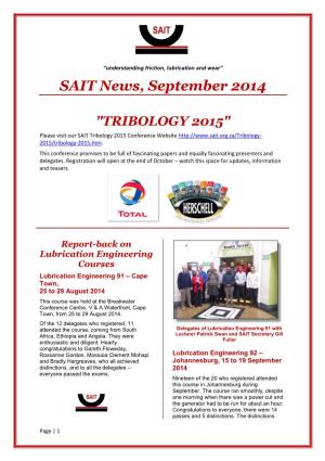 SAIT News, September 2014