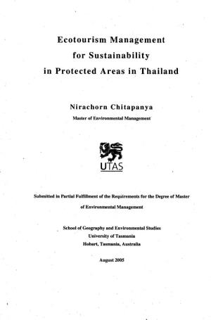 Ecotourism Management for Sustainability in Protected Areas in Thailand