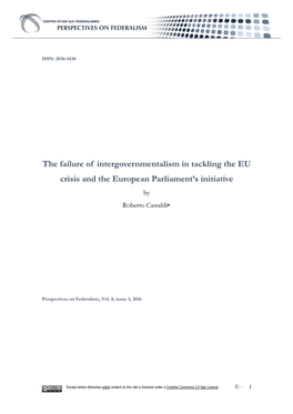 The Failure of Intergovernmentalism in Tackling the EU Crisis and the European Parliament's Initiative