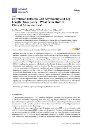 Correlation Between Gait Asymmetry and Leg Length Discrepancy—What Is the Role of Clinical Abnormalities?