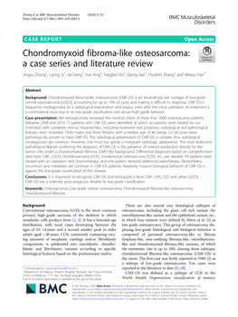 Chondromyxoid Fibroma-Like Osteosarcoma