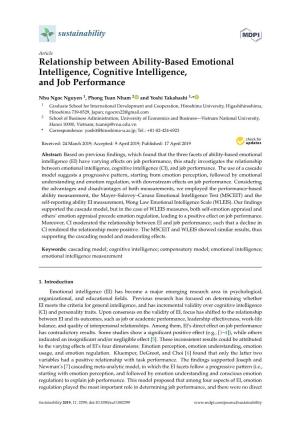 Relationship Between Ability-Based Emotional Intelligence, Cognitive Intelligence, and Job Performance