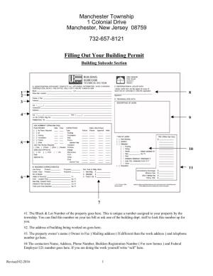 Filling out Your Building Permit Building Subcode Section