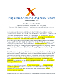 Plagiarism Checker X Originality Report Similarity Found: 24%