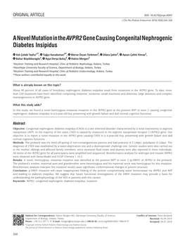 A Novel Mutation in the Avpr2gene Causing Congenital Nephrogenic