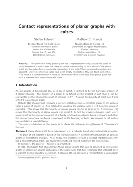 Contact Representations of Planar Graphs with Cubes