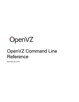 Openvz Command Line Reference