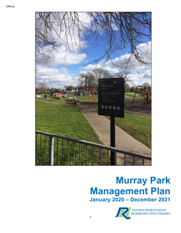 Murray Park Management Plan January 2020 – December 2021
