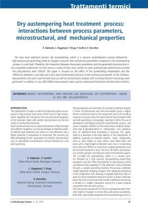 Dry Austempering Heat Treatment Process: Interactions Between Process Parameters, Microstructural, and Mechanical Properties
