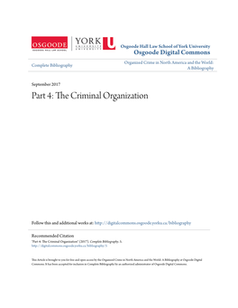 The Criminal Organization