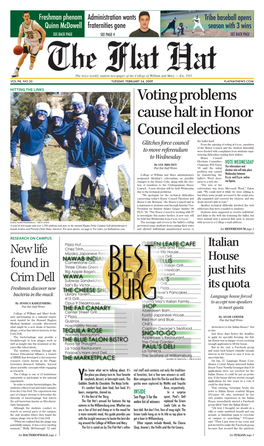 Voting Problems Cause Halt in Honor Council Elections the Ballot Itself