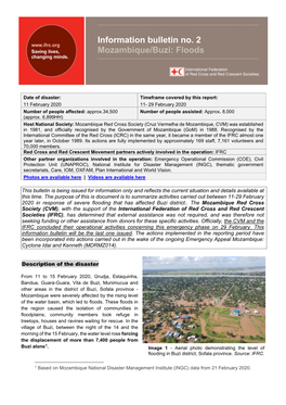 Information Bulletin No. 2 Mozambique/Buzi: Floods