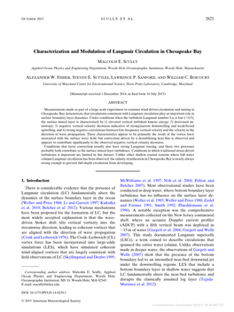 Characterization and Modulation of Langmuir Circulation in Chesapeake Bay