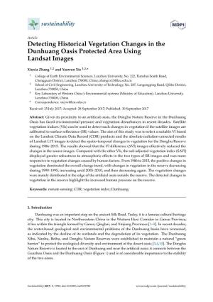Detecting Historical Vegetation Changes in the Dunhuang Oasis Protected Area Using Landsat Images