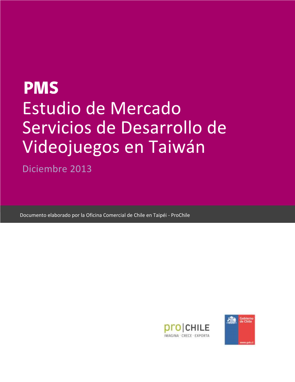 Estudio De Mercado Servicios De Desarrollo De Videojuegos En Taiwán Diciembre 2013