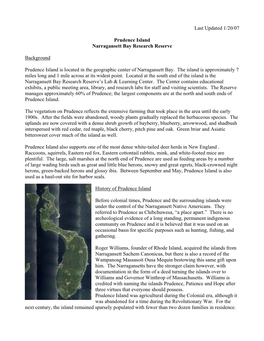 Prudence Island Narragansett Bay Research Reserve