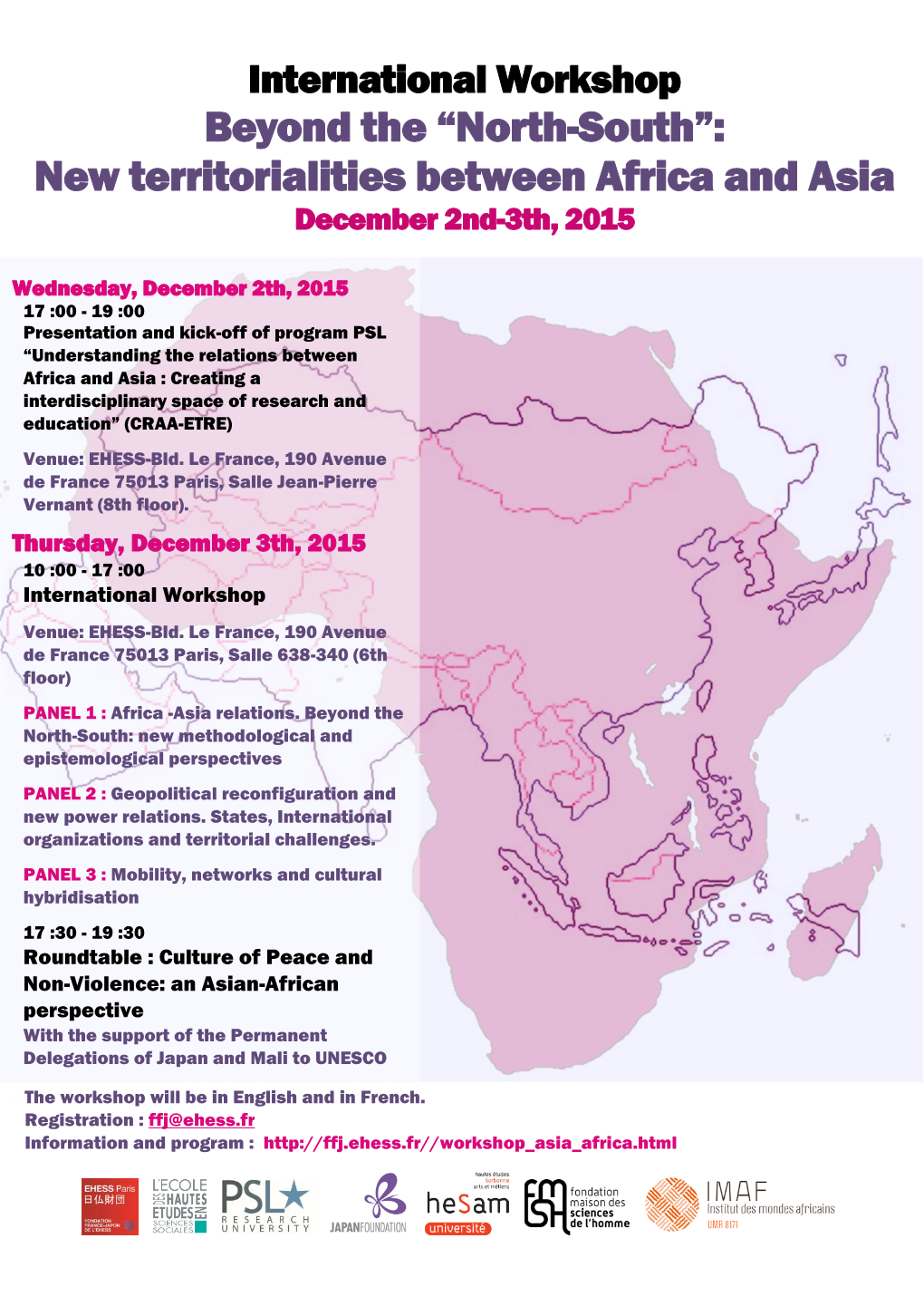 Beyond the “North-South”: New Territorialities Between Africa and Asia December 2Nd-3Th, 2015