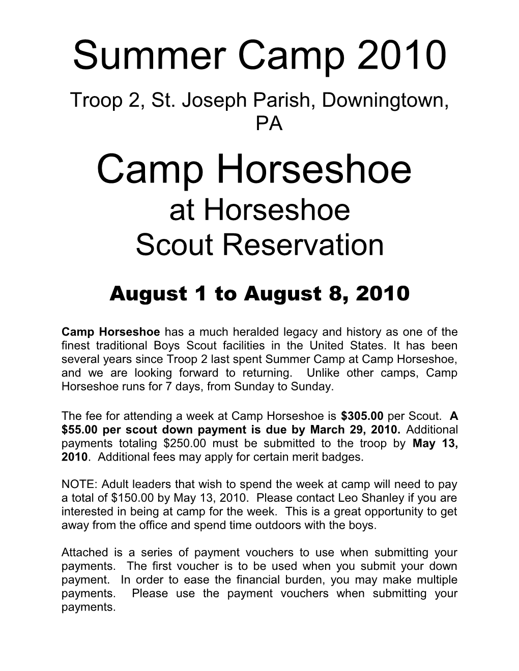 Troop 2, St. Joseph Parish, Downingtown, PA