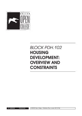Housing Development: Overview and Constraints
