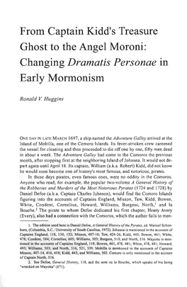 From Captain Kidd's Treasure Ghost to the Angel Moroni: Changing Dramatis Personae in Early Mormonism