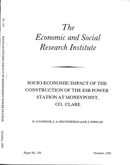 Socio-Economic Impact of the Construction of the Esb Power Station at Moneypoint, Co