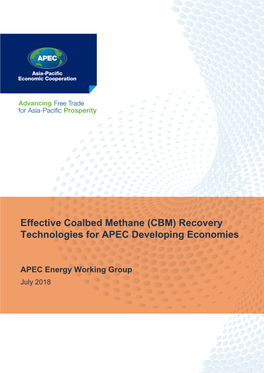Effective Coalbed Methane (CBM) Recovery Technologies for APEC Developing Economies