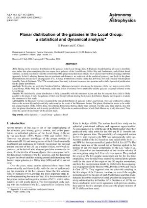 Planar Distribution of the Galaxies in the Local Group: a Statistical and Dynamical Analysis 