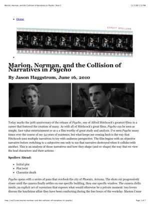Marion, Norman, and the Collision of Narratives in Psycho | Reel 3 11/7/09 5:32 PM