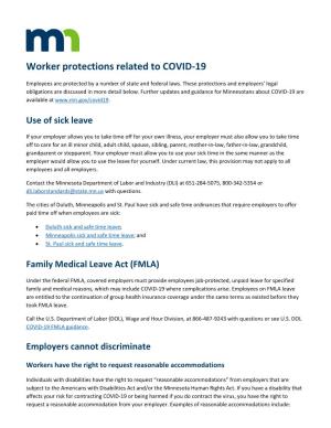 Worker Protections Related to COVID-19
