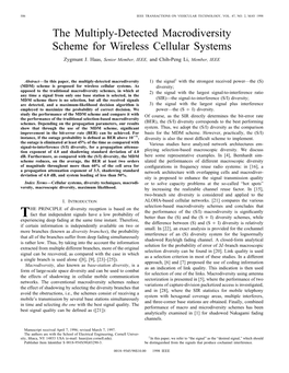 The Multiply-Detected Macrodiversity Scheme for Wireless Cellular Systems