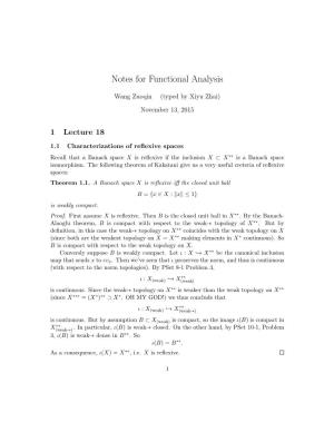 Notes for Functional Analysis