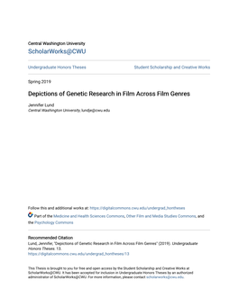 Depictions of Genetic Research in Film Across Film Genres