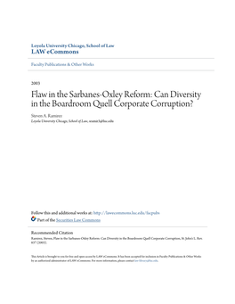 Can Diversity in the Boardroom Quell Corporate Corruption? Steven A