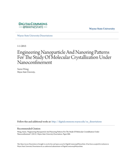 Engineering Nanoparticle and Nanoring Patterns for the Study of Molecular Crystallization Under Nanoconfinement