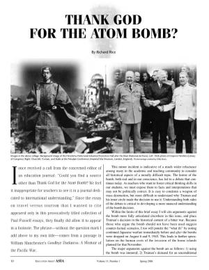 Thank God for the Atom Bomb?