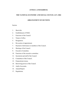The National Economic Social Council Act, 2004