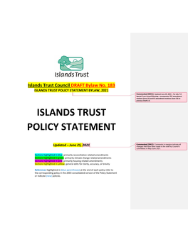 Islands Trust Policy Statement
