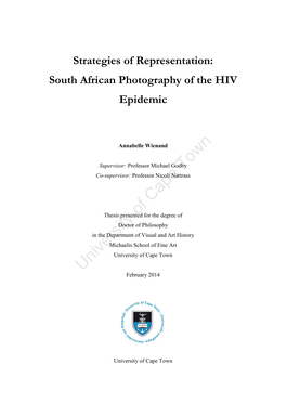 South African Photography of the HIV Epidemic