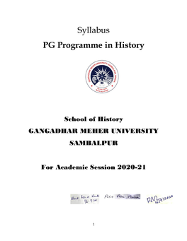Syllabus PG Programme in History