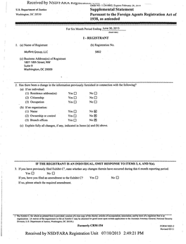 Received by NSD/FARA Registration Unit 07/10/2013 2:49:21PM Received by N Su/R/Vi\ -V .Vw5__„.*