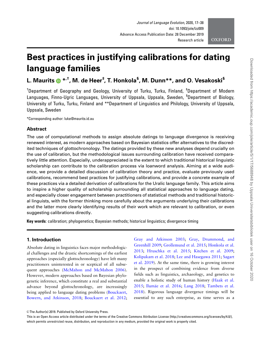 Best Practices in Justifying Calibrations for Dating Language