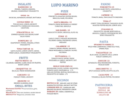 Lupo Marino Menu