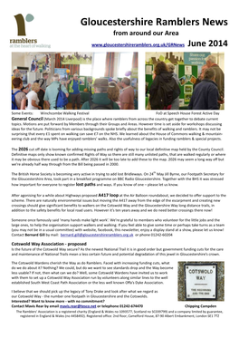 Gloucestershire Ramblers News from Around Our Area