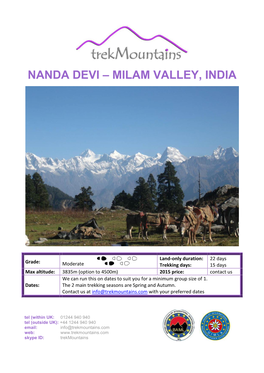 Nanda Devi – Milam Valley, India