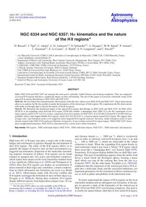 NGC 6334 and NGC 6357: Hα Kinematics and the Nature of the H II Regions 