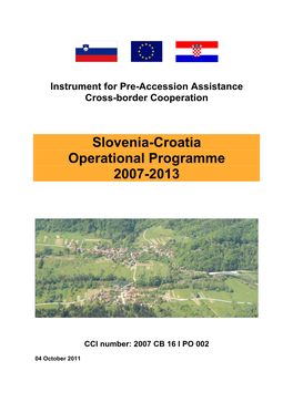 Slovenia-Croatia Operational Programme 2007-2013
